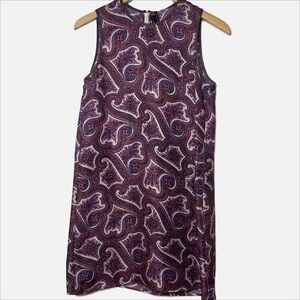 Theory Paisley Mini Dress - Purple and Pink
